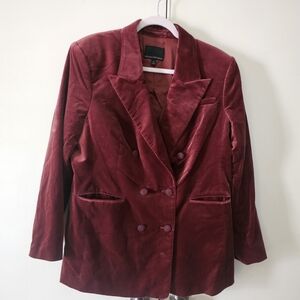 Banana Republic Rich Red Velvet Blazer. Size 16. NWOT